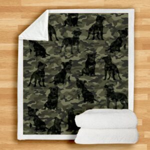 Staffordshire Bull Terrier Camo Blanket
