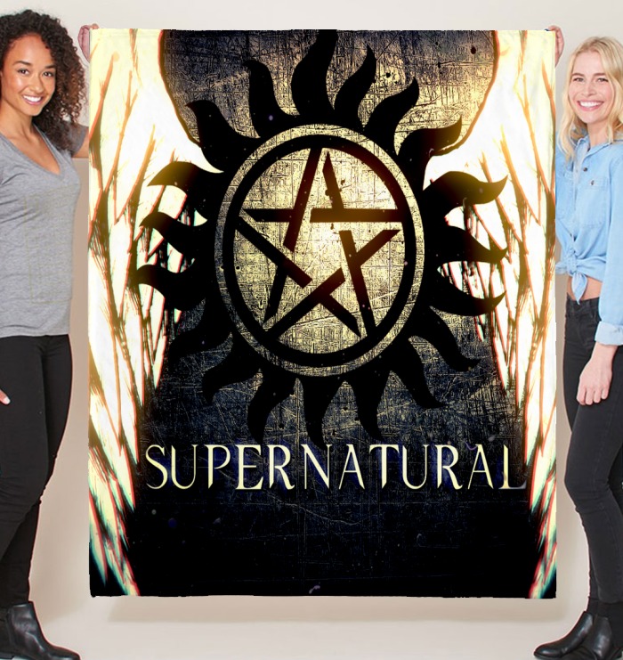 Supernatural-Dean-Winchester-Symbol-Blanket-2