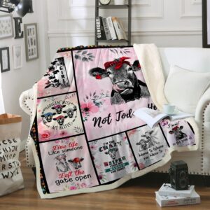 Cow Not To Day Heifer Pink Blanket