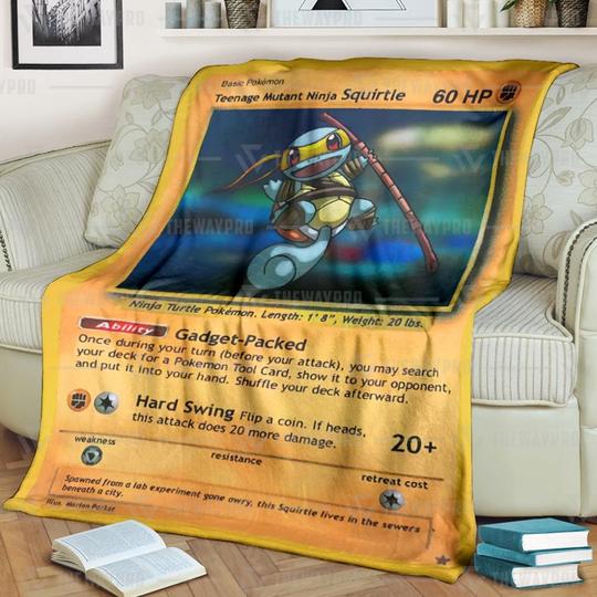 Teenage Mutant Ninja Squirtle Pokemon Blanket Teenage Mutant Ninja Squirtle Pokemon Blanket