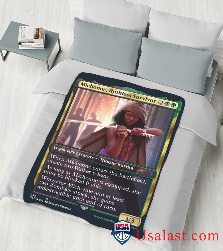 The-Walking-Dead-Michonne-Ruthless-Survivor-Fleece-Blanket-1