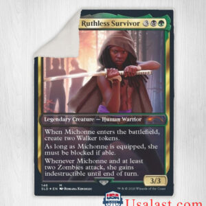 The Walking Dead Michonne Ruthless Survivor Fleece Blanket