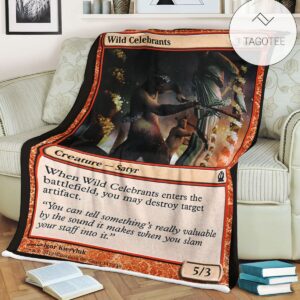 Ths 147 Wild Celebrants Mtg Game Magic The Gathering Fleece Blanket
