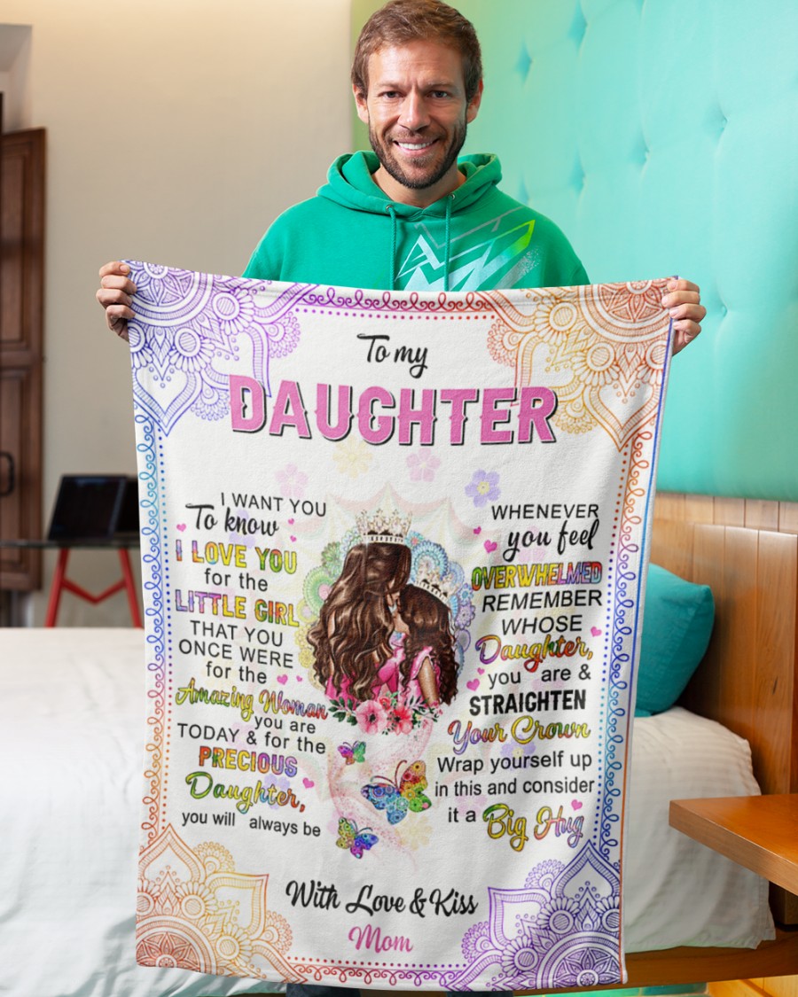 To-My-Daughter-With-Love-And-Kiss-Fleece-Blanket-1