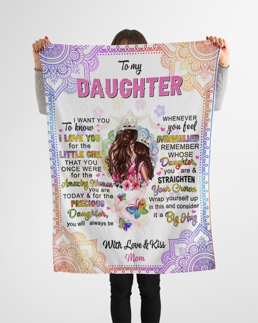 To-My-Daughter-With-Love-And-Kiss-Fleece-Blanket-2