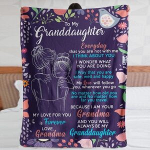 To My Granddaughter My Love For You Is Forever Love Grandma Blanket