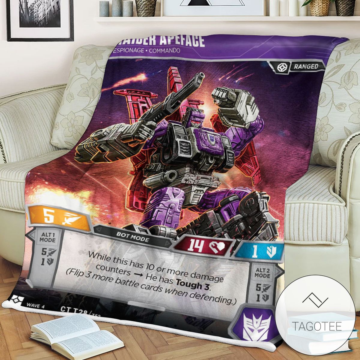 Transformers Raider Apeface Espionage Commando 2 Sherpa Blanket Transformers Raider Apeface Espionage Commando 2 Sherpa Blanket