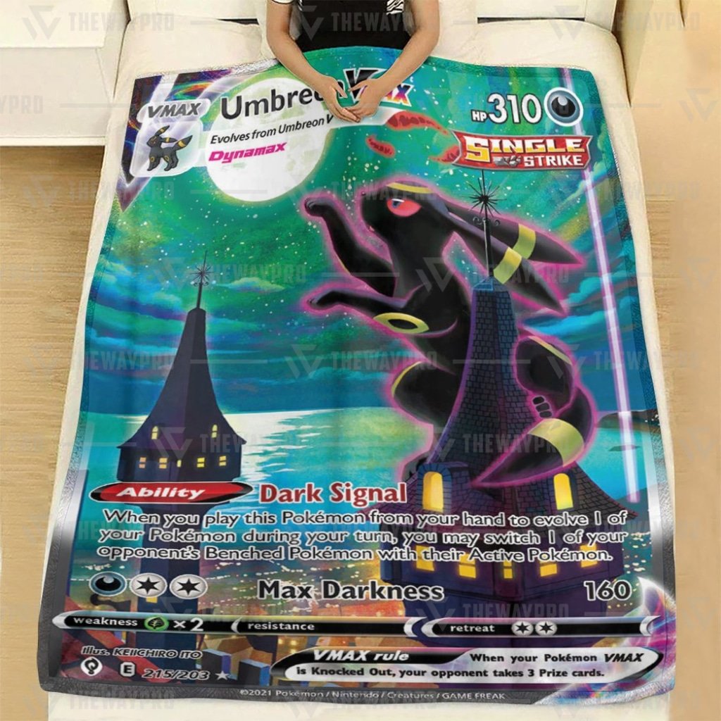 Umbreon Evolving Skies Vmax Pokemon Fleece Blanket Umbreon Evolving Skies Vmax Pokemon Fleece Blanket