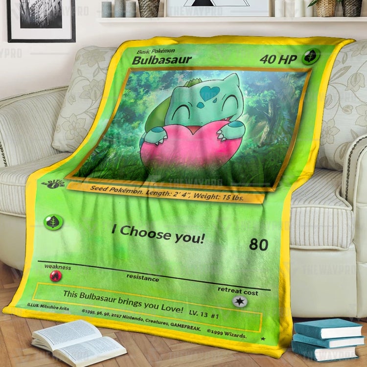 Valentine Pokemon Bulbasaur I Choose You Blanket Valentine Pokemon Bulbasaur I Choose You Blanket