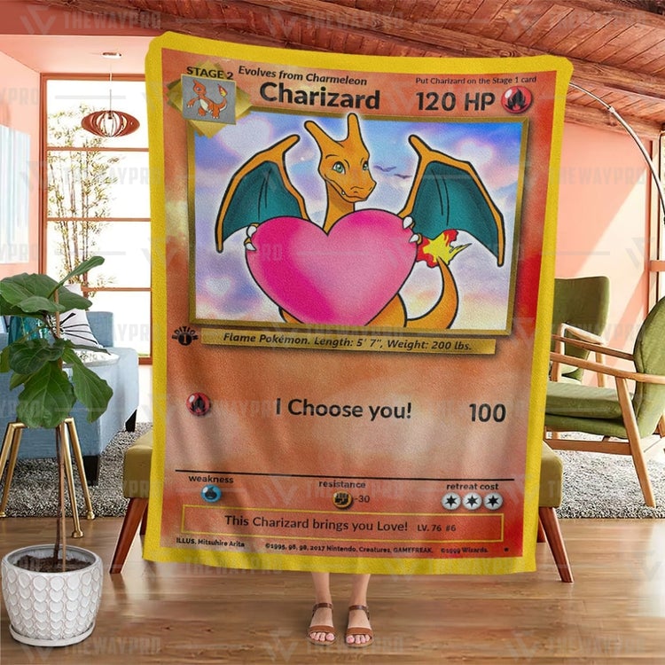 Valentine Pokemon Charizard I Choose You Blanket Valentine Pokemon Charizard I Choose You Blanket