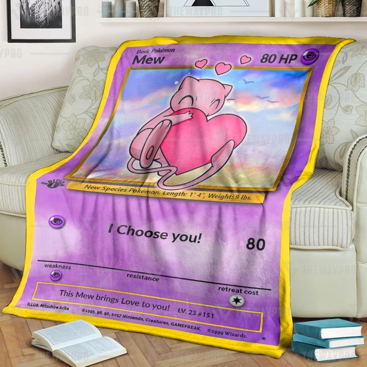 Valentine Pokemon Mew I Choose You Blanket Valentine Pokemon Mew I Choose You Blanket