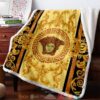Versace Black And Gold Fleece Blanket