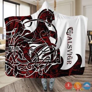 Viking Alsvidr Red White Blanket