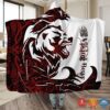 Viking Bear Red White Blanket