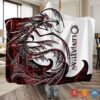 Viking Leviathan Red White Blanket
