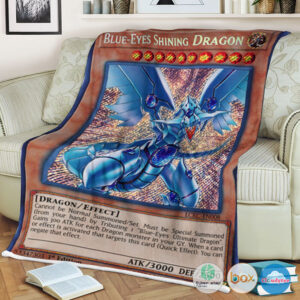 Yu Gi Oh Blue Eyes Shining Dragon Retro Blanket