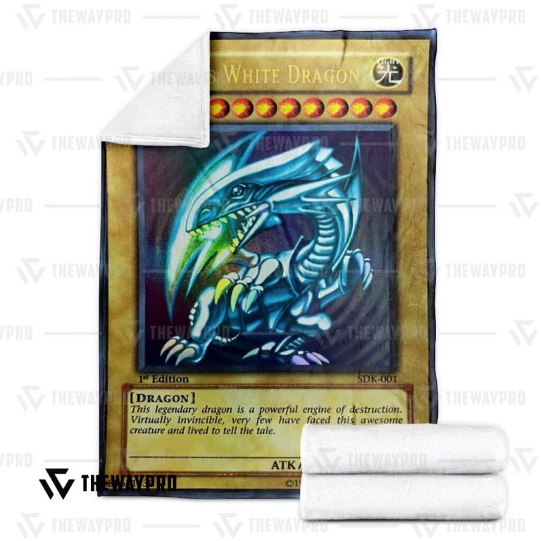 Yu-Gi-Oh-Blue-Eyes-White-Dragon-1St-Edition-Blanket-1