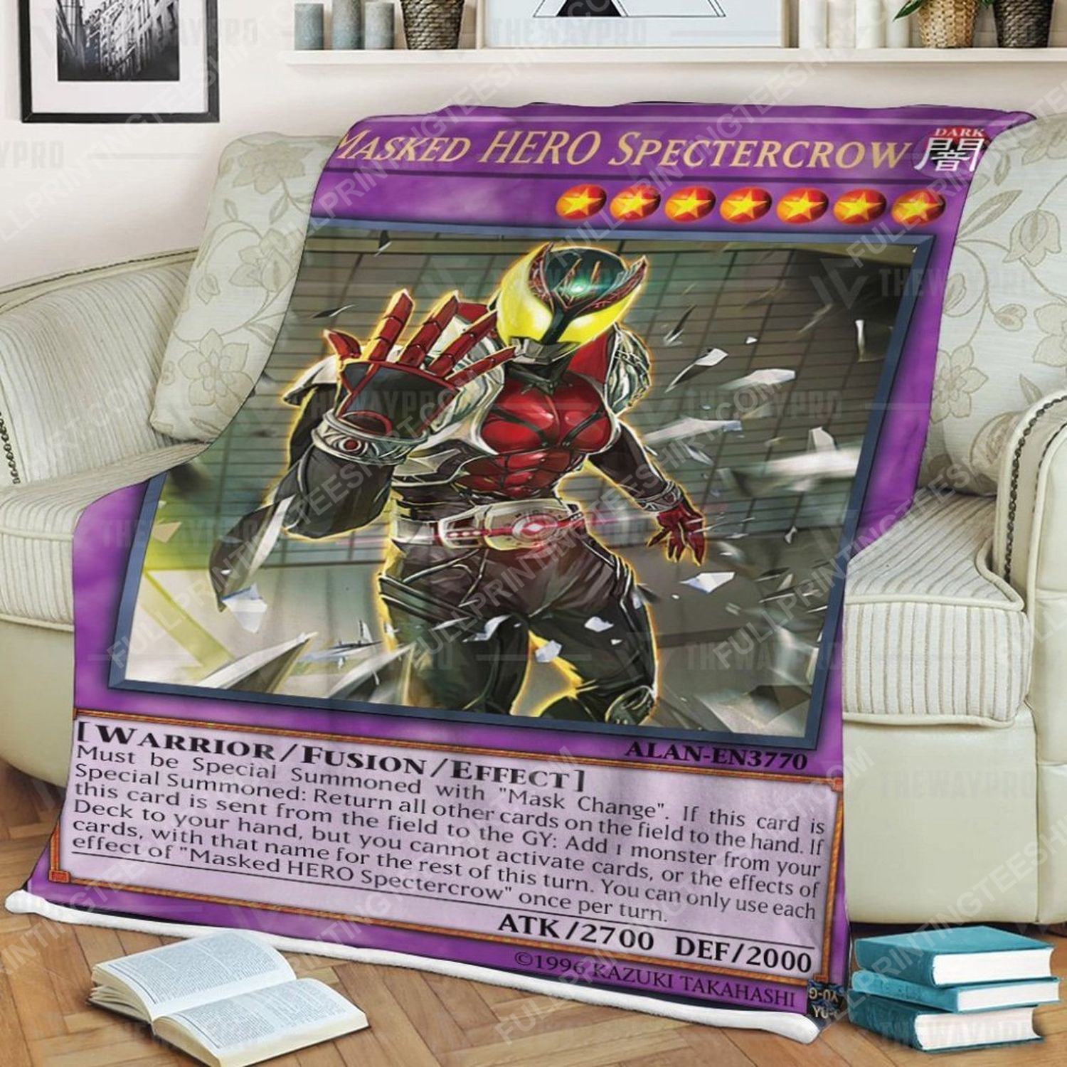 Yu Gi Oh Masked Hero Specter Crow Full Print Soft Blanket Yu Gi Oh Masked Hero Specter Crow Full Print Soft Blanket