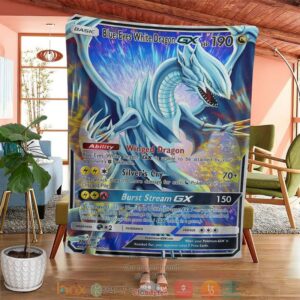 Yu Gi Oh Pkm Blue Eyes White Dragon Gx Soft Blanket