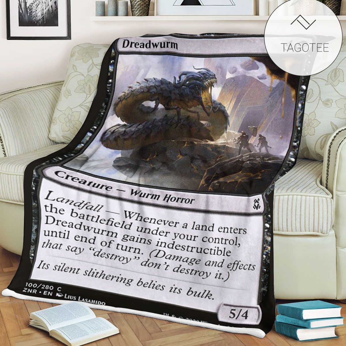 Znr 100 Dreadwurm Mtg Game Magic The Gathering Fleece Blanket Znr 100 Dreadwurm Mtg Game Magic The Gathering Fleece Blanket