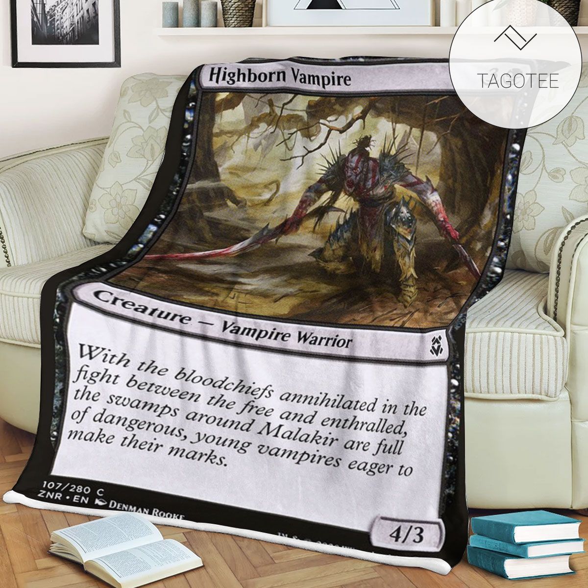 Znr 107 Highborn Vampire Mtg Game Magic The Gathering Fleece Blanket Znr 107 Highborn Vampire Mtg Game Magic The Gathering Fleece Blanket