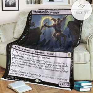 Znr 115 Nighthawk Scavenger Mtg Game Magic The Gathering Fleece Blanket