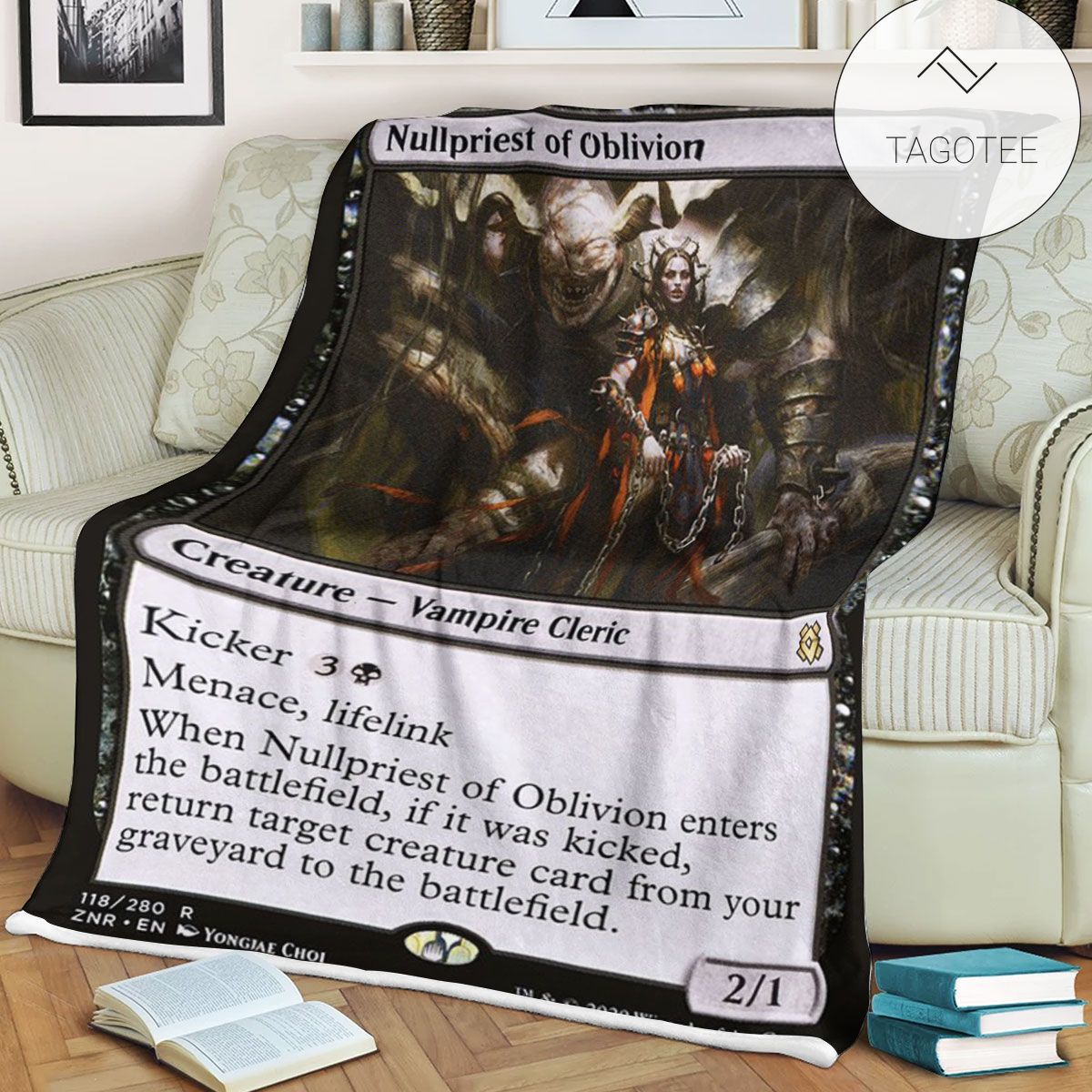 Znr 118 Nullpriest Of Oblivion Mtg Game Magic The Gathering Fleece Blanket Znr 118 Nullpriest Of Oblivion Mtg Game Magic The Gathering Fleece Blanket