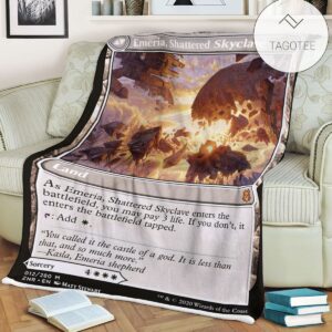 Znr 12 Emeria Shattered Skyclave Mtg Game Magic The Gathering Fleece Blanket