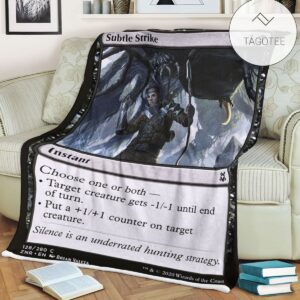 Znr 128 Subtle Strike Mtg Game Magic The Gathering Fleece Blanket