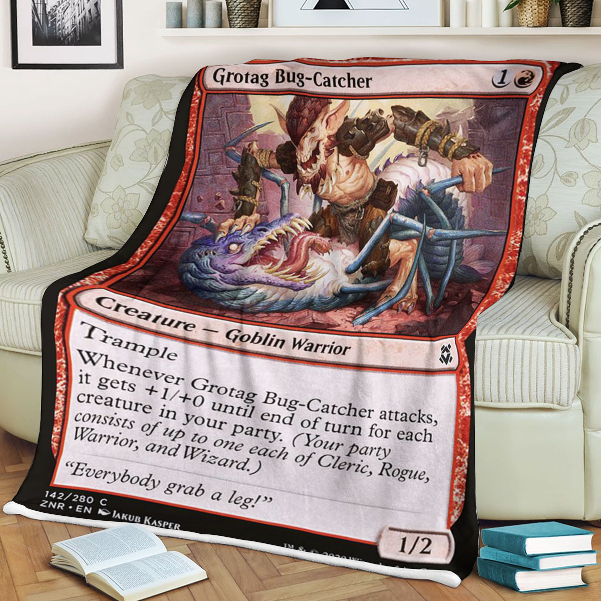 Znr 142 Grotag Bug Catcher Mtg Game Magic The Gathering Fleece Blanket Znr 142 Grotag Bug Catcher Mtg Game Magic The Gathering Fleece Blanket