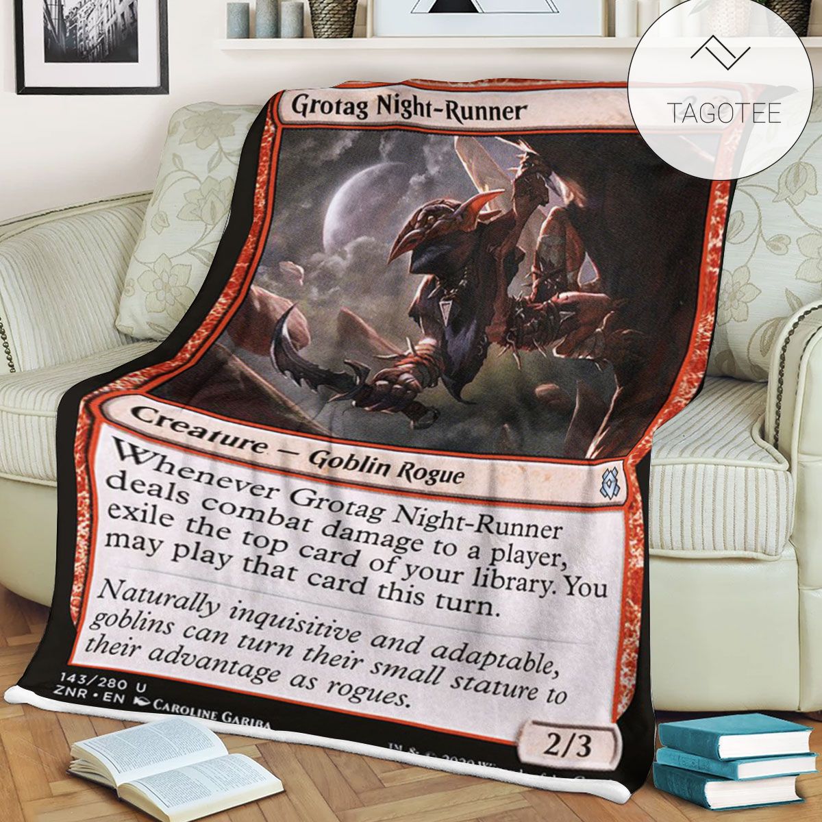 Znr 143 Grotag Night Runner Mtg Game Magic The Gathering Fleece Blanket Znr 143 Grotag Night Runner Mtg Game Magic The Gathering Fleece Blanket