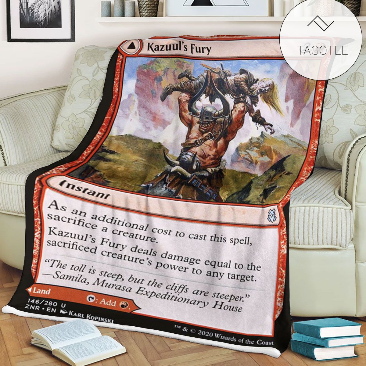 Znr 146 Kazuul S Fury Mtg Game Magic The Gathering Fleece Blanket Znr 146 Kazuul S Fury Mtg Game Magic The Gathering Fleece Blanket