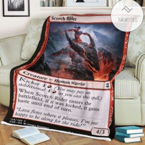 Znr 158 Scorch Rider Mtg Game Magic The Gathering Fleece Blanket