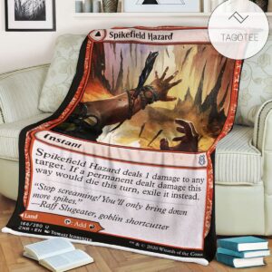 Znr 166 Spikefield Hazard Mtg Game Magic The Gathering Fleece Blanket