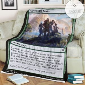 Znr 177 Adventure Awaits Mtg Game Magic The Gathering Fleece Blanket