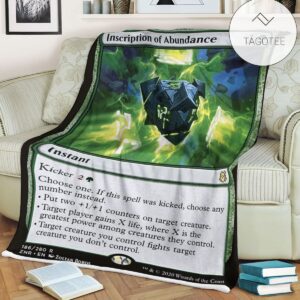Znr 186 Inscription Of Abundance Mtg Game Magic The Gathering Fleece Blanket