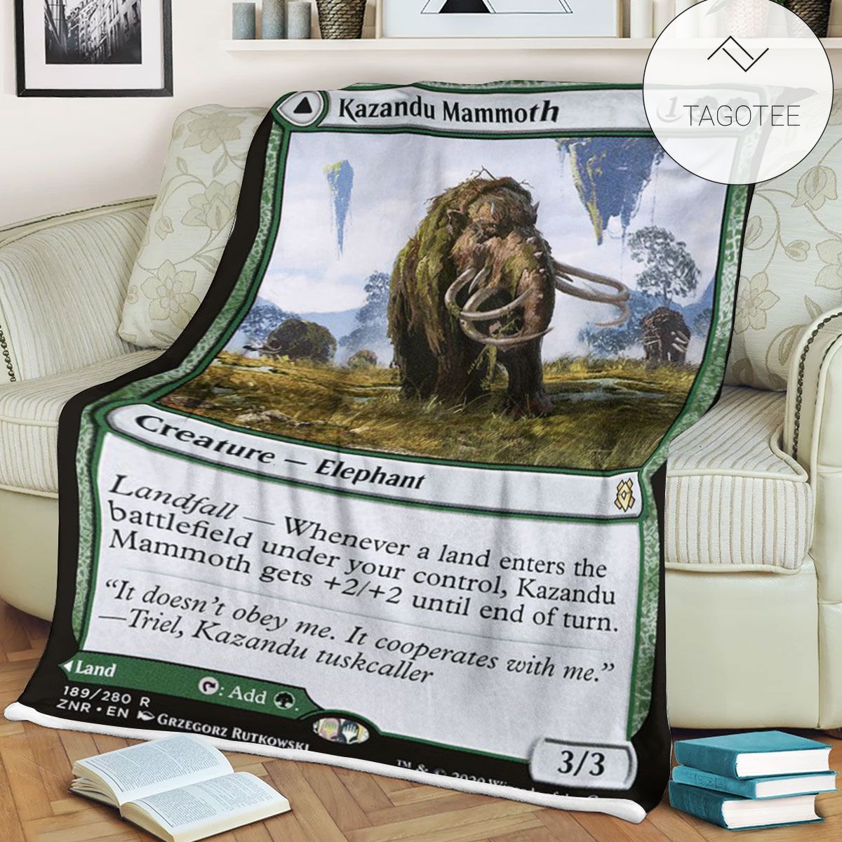 Znr 189 Kazandu Mammoth Mtg Game Magic The Gathering Fleece Blanket Znr 189 Kazandu Mammoth Mtg Game Magic The Gathering Fleece Blanket