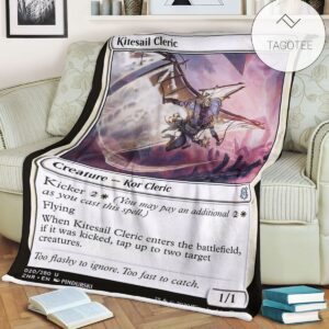 Znr 20 Kitesail Cleric Mtg Game Magic The Gathering Fleece Blanket