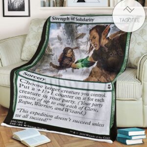 Znr 206 Strength Of Solidarity Mtg Game Magic The Gathering Fleece Blanket