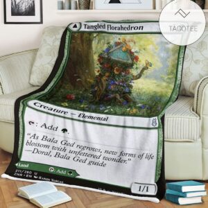 Znr 211 Tangled Florahedron Mtg Game Magic The Gathering Fleece Blanket