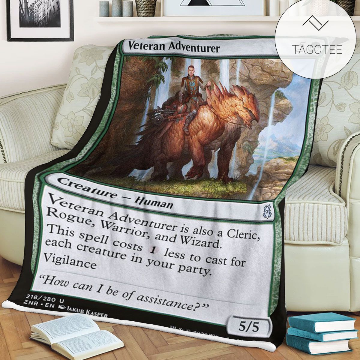 Znr 218 Veteran Adventurer Mtg Game Magic The Gathering Fleece Blanket Znr 218 Veteran Adventurer Mtg Game Magic The Gathering Fleece Blanket