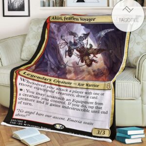 Znr 220 Akiri Fearless Voyager Mtg Game Magic The Gathering Fleece Blanket