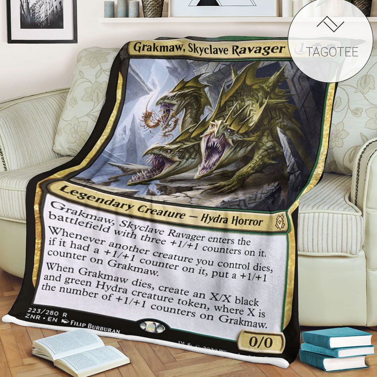 Znr 223 Grakmaw Skyclave Ravager Mtg Game Magic The Gathering Fleece Blanket Znr 223 Grakmaw Skyclave Ravager Mtg Game Magic The Gathering Fleece Blanket