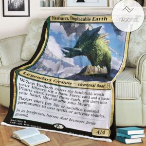 Znr 240 Yasharn Implacable Earth Mtg Game Magic The Gathering Fleece Blanket