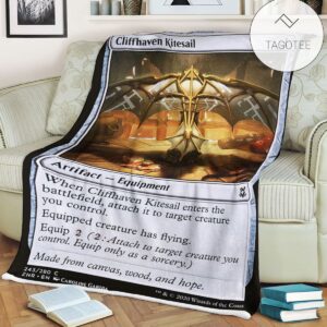 Znr 243 Cliffhaven Kitesail Mtg Game Magic The Gathering Fleece Blanket