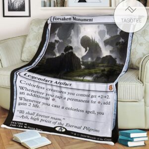 Znr 244 Forsaken Monument Mtg Game Magic The Gathering Fleece Blanket