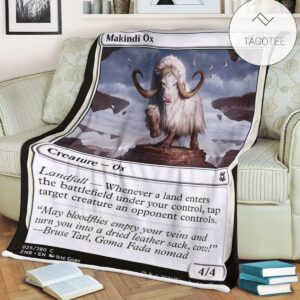 Znr 25 Makindi Ox Mtg Game Magic The Gathering Fleece Blanket