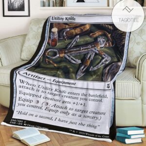 Znr 256 Utility Knife Mtg Game Magic The Gathering Fleece Blanket