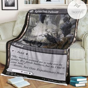 Znr 259 Grimclimb Pathway Mtg Game Magic The Gathering Fleece Blanket