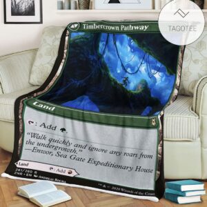Znr 261 Timbercrown Pathway Mtg Game Magic The Gathering Fleece Blanket